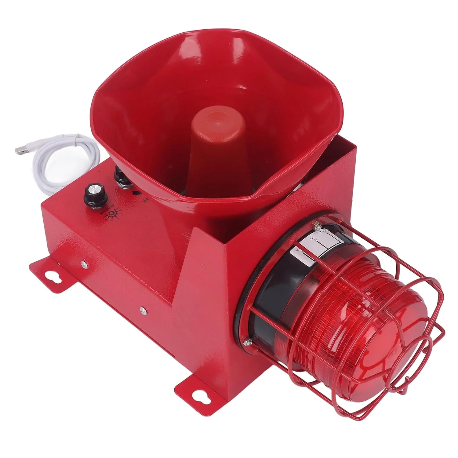 آژیر صنعتی 180dB با نور و آژیر فلاشر برای معادن و کارگاه های ساختمانی (دوشاخه آمریکایی 110 ولت)