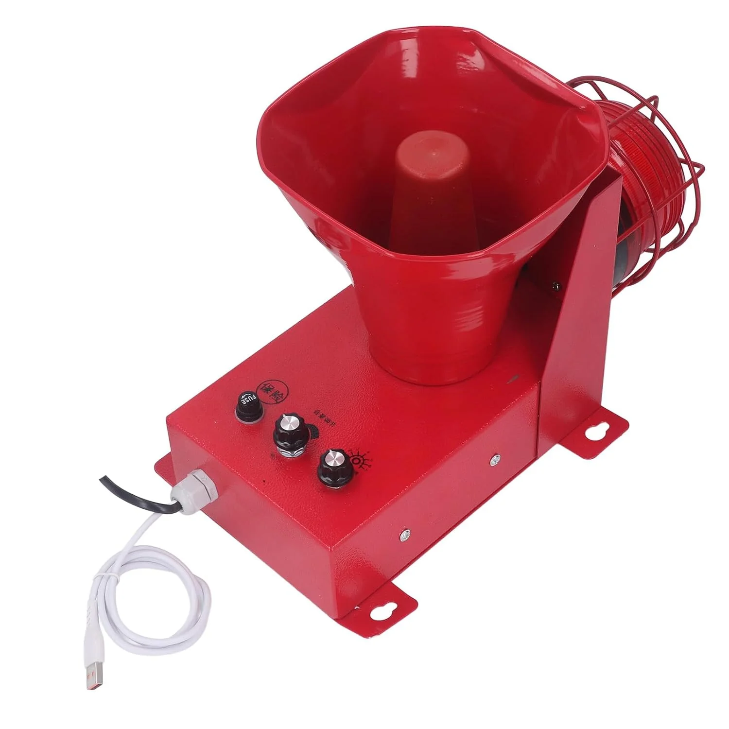 آژیر صنعتی 180dB با نور و آژیر فلاشر برای معادن و کارگاه های ساختمانی (دوشاخه آمریکایی 110 ولت)