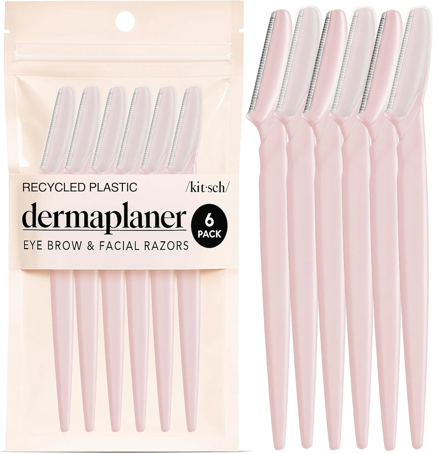 تیغ اصلاح صورت کیچ برای لایه برداری پوست صورت بانوان و آقایان، اصلاح ابرو و موهای زائد صورت - ابزار مراقبت از پوست برای داشتن پوستی صاف تر - رژگونه، 6 عدد