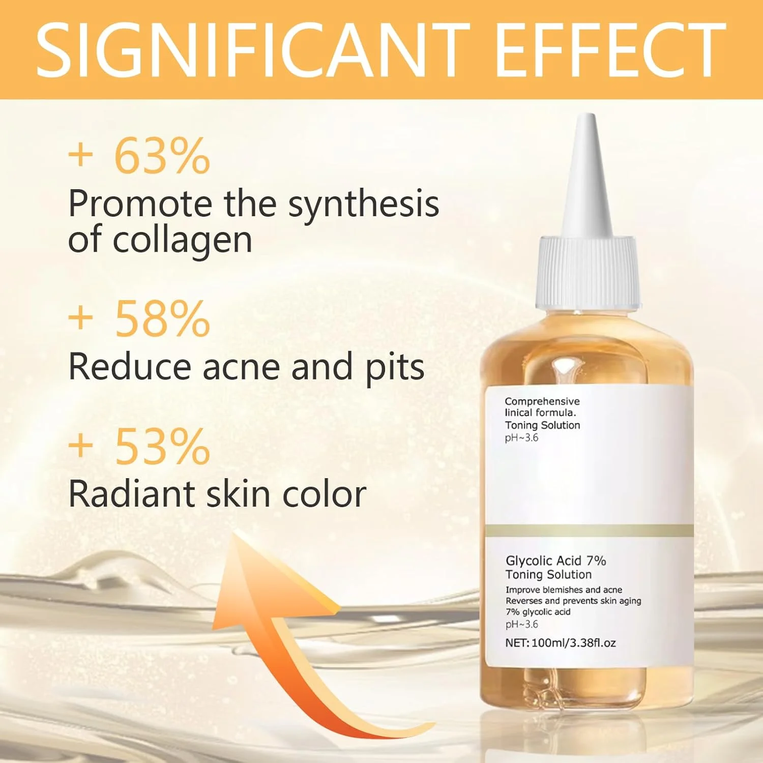 تونر اسید گلیکولیک، محلول لایه بردار اسید گلیکولیک 7%، سرم مرطوب کننده اسید گلیکولیک 100 میلی لیتری برای مراقبت از صورت، لک ها، آکنه - مرطوب کننده و مغذی برای داشتن پوستی شاداب تر