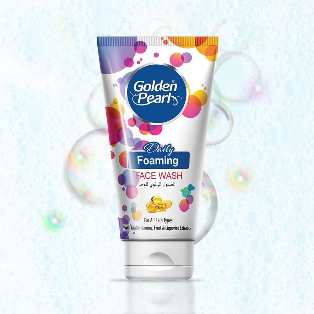 فوم شستشوی صورت مروارید طلایی - پاک کننده فوم صورت - پاک کننده اسید سالیسیلیک برای پوست خشک - پاک کننده صورت - شستشوی روزانه لایه بردار صورت برای آقایان و بانوان 150 میلی لیتر