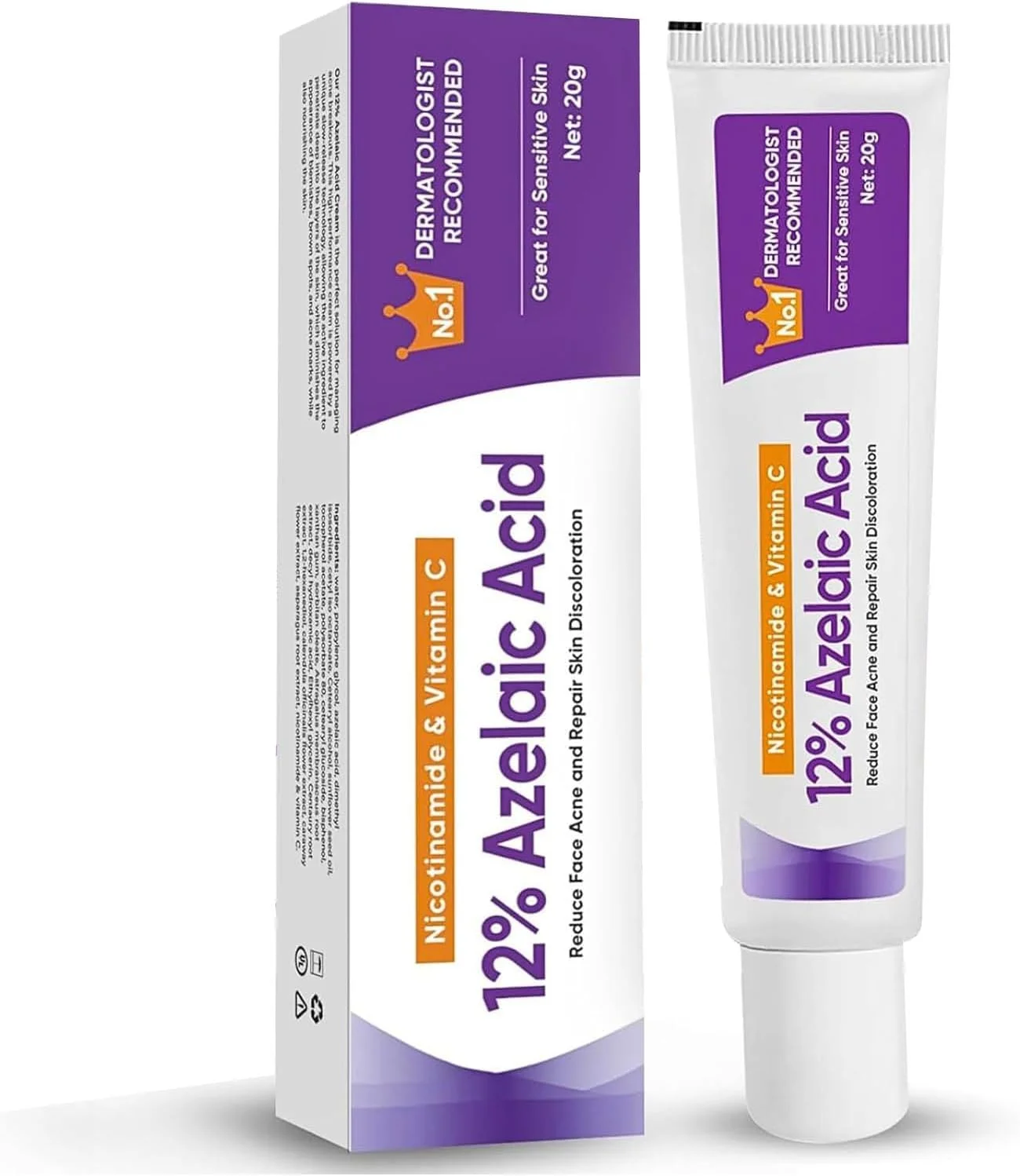 کرم مرطوب کننده شب، کرم سرم صورت اسید 12%، از بین برنده لک های تیره، نیاسینامید و مراقبت از پوست ویتامین C، درمان رزاسه، تسکین قرمزی جوش آکنه، تعادل سبوم، مراقبت روزانه از پوست