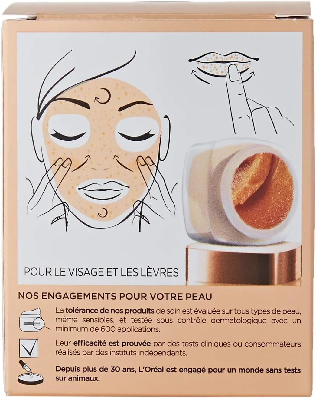 اسکراب درخشان کننده صورت و لب لورآل پاریس - لایه بردار و صاف کننده - حاوی 3 نوع شکر و روغن هسته انگور - مناسب انواع پوست - 50 میلی لیتر