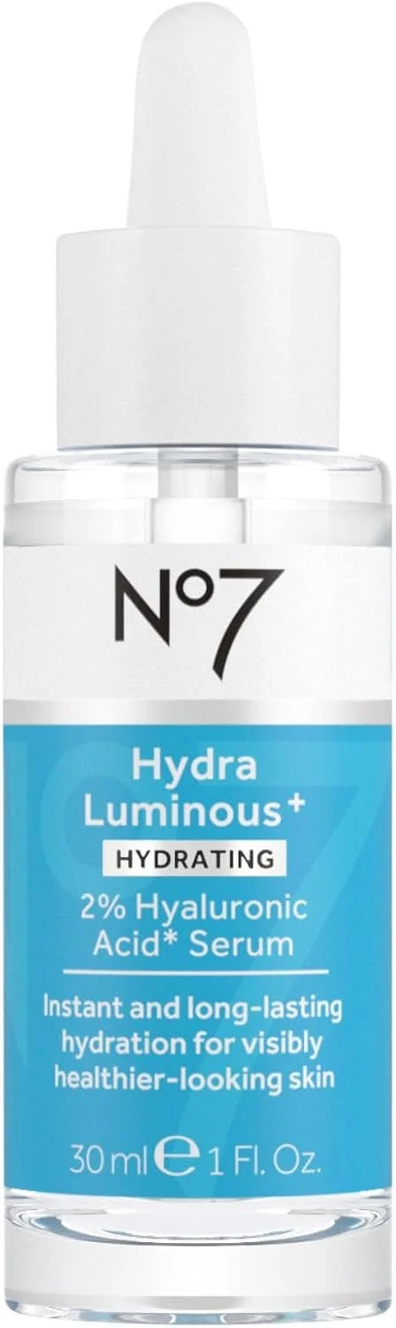 سرم آبرسان صورت حاوی 2% هیالورونیک اسید No7 HydraLuminous+ با 5% نیاسینامید ویتامین B3 برای تقویت ترمیم سد پوستی - برای پوستی درخشان و سالم تر (30 میلی لیتر)