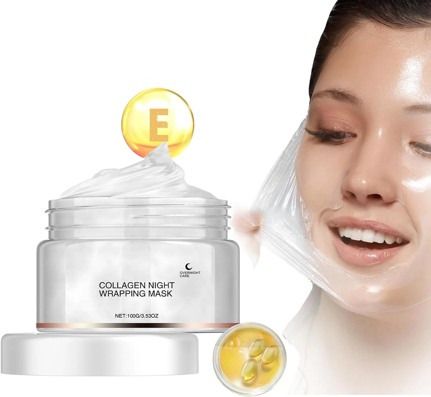 ماسک لایه بردار کلاژن، ماسک شب مرطوب کننده و مغذی ملایم کلاژن، ماسک لایه بردار پوست برای پوست درخشان، خاصیت ارتجاعی پوست، لیفت و کوچک کننده منافذ، 100 گرم ماسک لایه بردار کلاژن، ماسک شب مرطوب کننده و مغذی ملایم کلاژن، ماسک لایه بردار پوست برای پوست درخشان، خاصیت ارتجاعی پوست، لیفت و کوچک کننده منافذ، 100 گرم