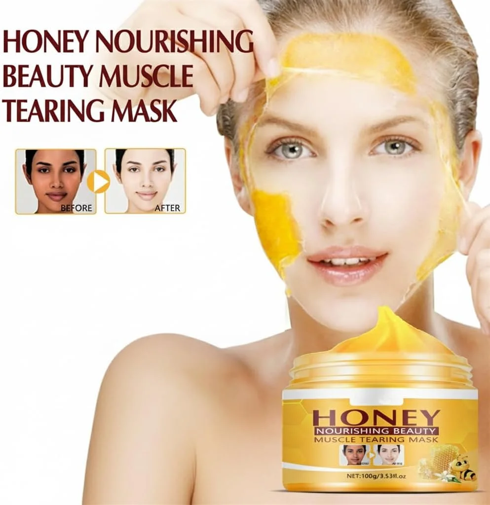 ماسک عسل بازسازی کننده آزونه، ماسک لایه بردار مغذی برای صورت، پاک کننده عمیق، صاف کننده چروک، سفت کننده پوست، آبرسان و زیبایی برای پوست مستعد آکنه، 100 گرم (2 عدد)