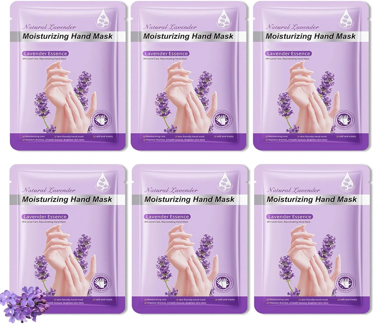 ماسک دست آبرسان، 6 عدد ماسک دست مرطوب کننده دستکش برای مردان و زنان، نرم کننده با ماندگاری طولانی، لایه بردار ملایم، ماسک اسپا مرطوب کننده، مجموعه هدیه زیبایی برای دست های خشک، ترک خورده، زبر و کدر (I)