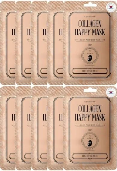 ماسک صورت ورقه‌ای کلاژن کوکواستار کره‌ای | بسته 10 عددی | 23 میلی‌لیتر | 20 دقیقه درمان برای آبرسانی و رطوبت رسانی عمیق