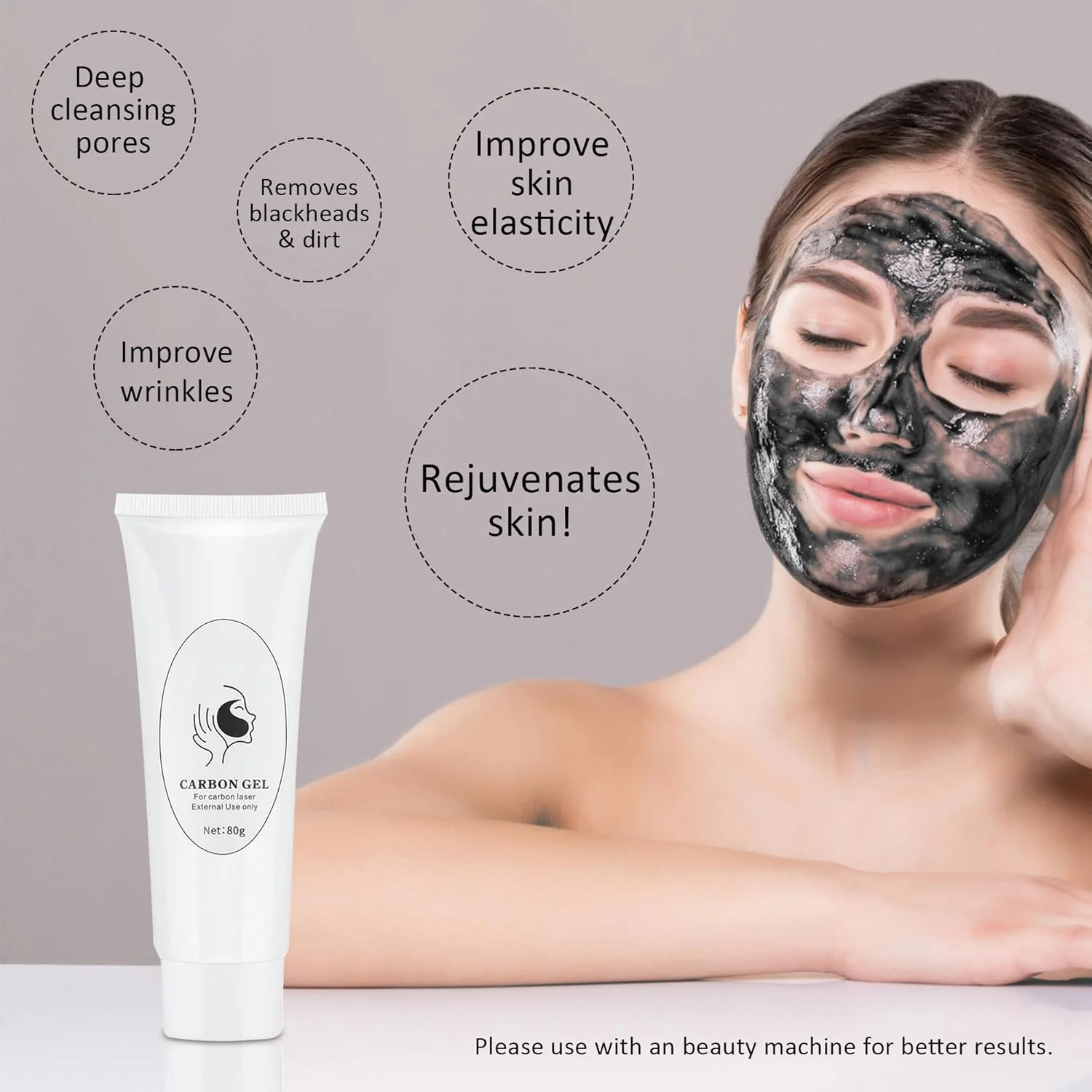ژل کربن پیلینگ، ژل برای مراقبت از پوست صورت، کرم پیل کربن بلک دال برای پاکسازی عمیق و جوانسازی صورت (1 عدد)