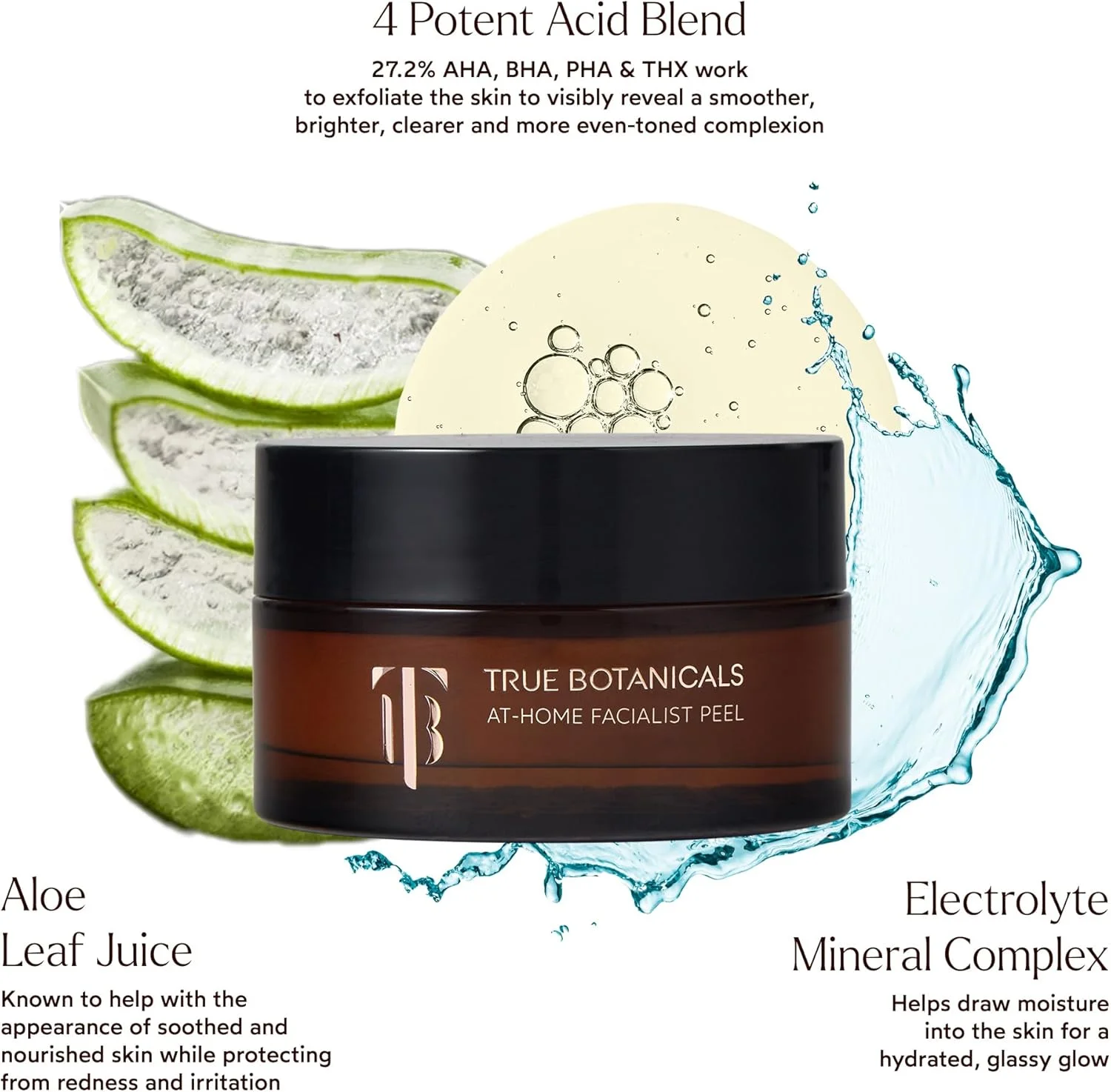 ترو بوتانیکالز - لایه بردار طبیعی صورت در خانه | بدون مواد سمی، بدون تست حیوانی | ماسک لایه بردار صورت | لایه برداری، آبرسانی، تسکین دهنده، تغذیه کننده پوست | MADE Safe (1 fl oz | 30 ml)