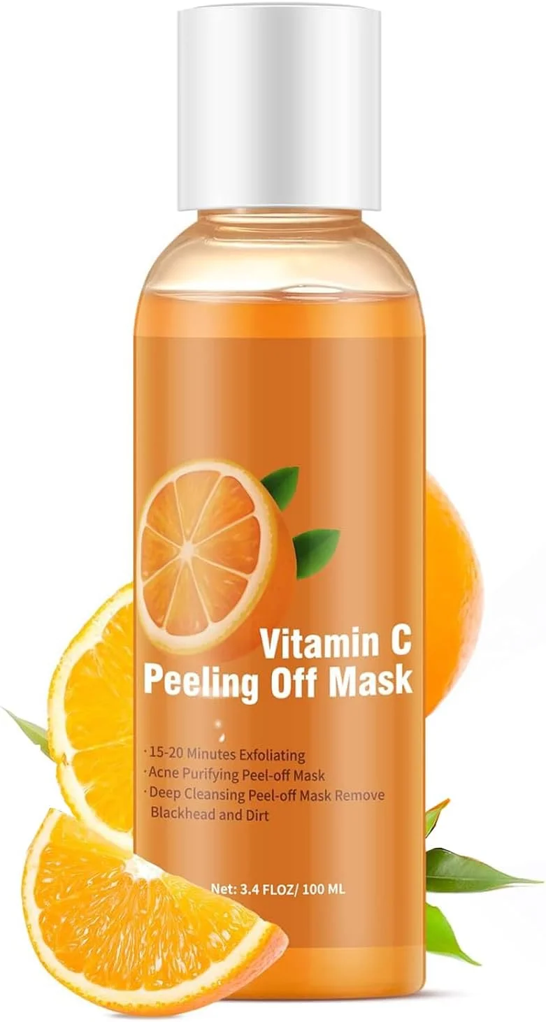 ماسک صورت ویتامین C، پاک کننده جوش های سرسیاه و لایه بردار ملایم منافذ باز، ماسک دست پاک کننده عمیق برای روشن کردن پوست، 100 میلی لیتر