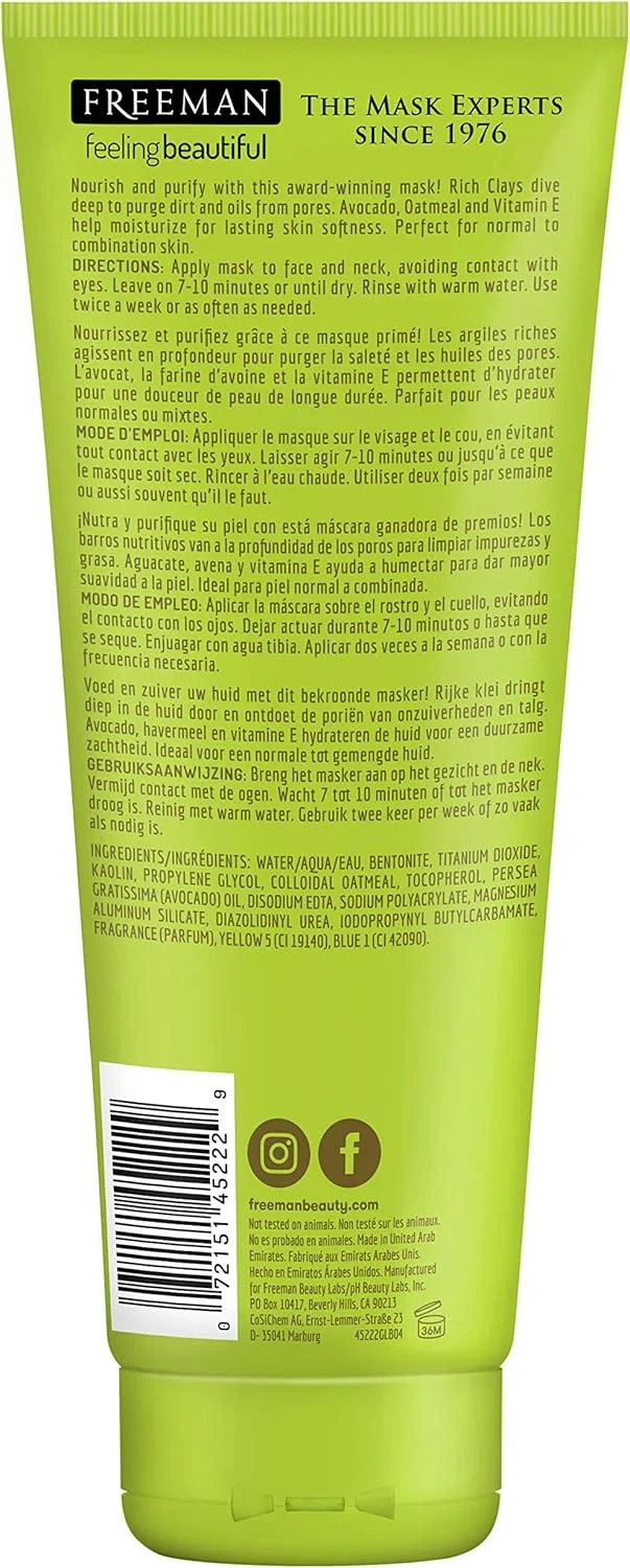 ماسک خاک رسی صورت آووکادو و جو دوسر فریمن فیلینگ بیوتیفول 177 میلی لیتر (بسته 2 عددی) ماسک خاک رسی صورت آووکادو و جو دوسر فریمن فیلینگ بیوتیفول 177 میلی لیتر (بسته 2 عددی)