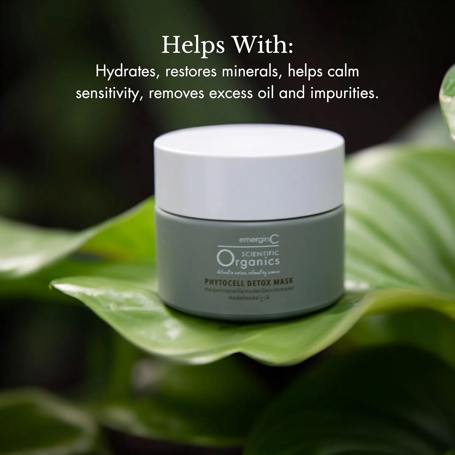 ماسک سم زدای فیتوسل ارگانیک امرجین سی - ماسک آبرسان صورت با خاک رس سبز فرانسوی، جلبک دریایی + سلول های بنیادی گیاهی - از بین برنده ناخالصی ها + چربی های اضافی (50 میلی لیتر)