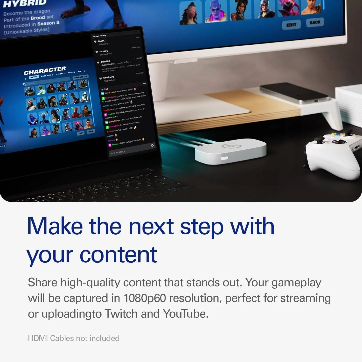 الگاتو کارت کپچر بازی Neo، ورودی HDMI (رمزگذاری نشده)، عبوردهی تا 4K60 HDR، رزولوشن ضبط تا 1080p @ 60Hz، کابل USB-C به USB-A 3.0، طول کابل 100 سانتی متر، سفید | 10GBI9901 الگاتو کارت کپچر بازی Neo، ورودی HDMI (رمزگذاری نشده)، عبوردهی تا 4K60 HDR، رزولوشن ضبط تا 1080p @ 60Hz، کابل USB-C به USB-A 3.0، طول کابل 100 سانتی متر، سفید | 10GBI9901