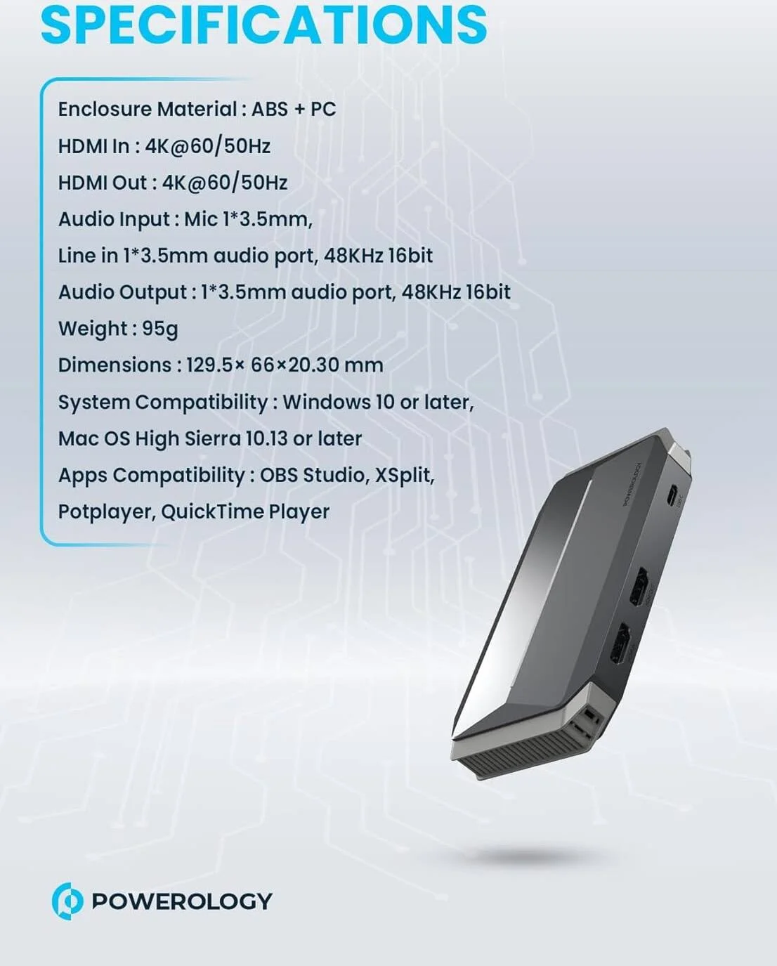 کارت کپچر پاورولوژی C 3.2 Gen1 ورودی و خروجی HDMI 2.0، Aux 1 (خروجی، ورودی، میکروفون) - ورودی HDMI 4K@60/50Hz - محدوده انتقال 30 متر - رزولوشن 1080P@60Hz - خروجی HDMI 4K@60/50Hz کارت کپچر پاورولوژی C 3.2 Gen1 ورودی و خروجی HDMI 2.0، Aux 1 (خروجی، ورودی، میکروفون) - ورودی HDMI 4K@60/50Hz - محدوده انتقال 30 متر - رزولوشن 1080P@60Hz - خروجی HDMI 4K@60/50Hz