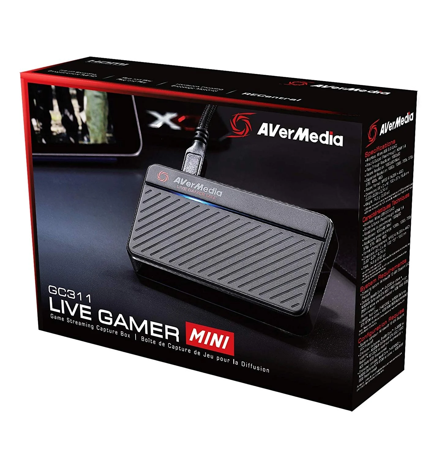 کارت کپچر AverMedia Live Gamer MINI GC311، رزولوشن های پشتیبانی شده (ورودی ویدئو): 1080p, 1080i, 720p, 576p, 480p, 480i، فرمت: MPEG 4 (H.264+AAC) / پشتیبانی از کدگذاری سخت افزاری | 61GC3110A0AB