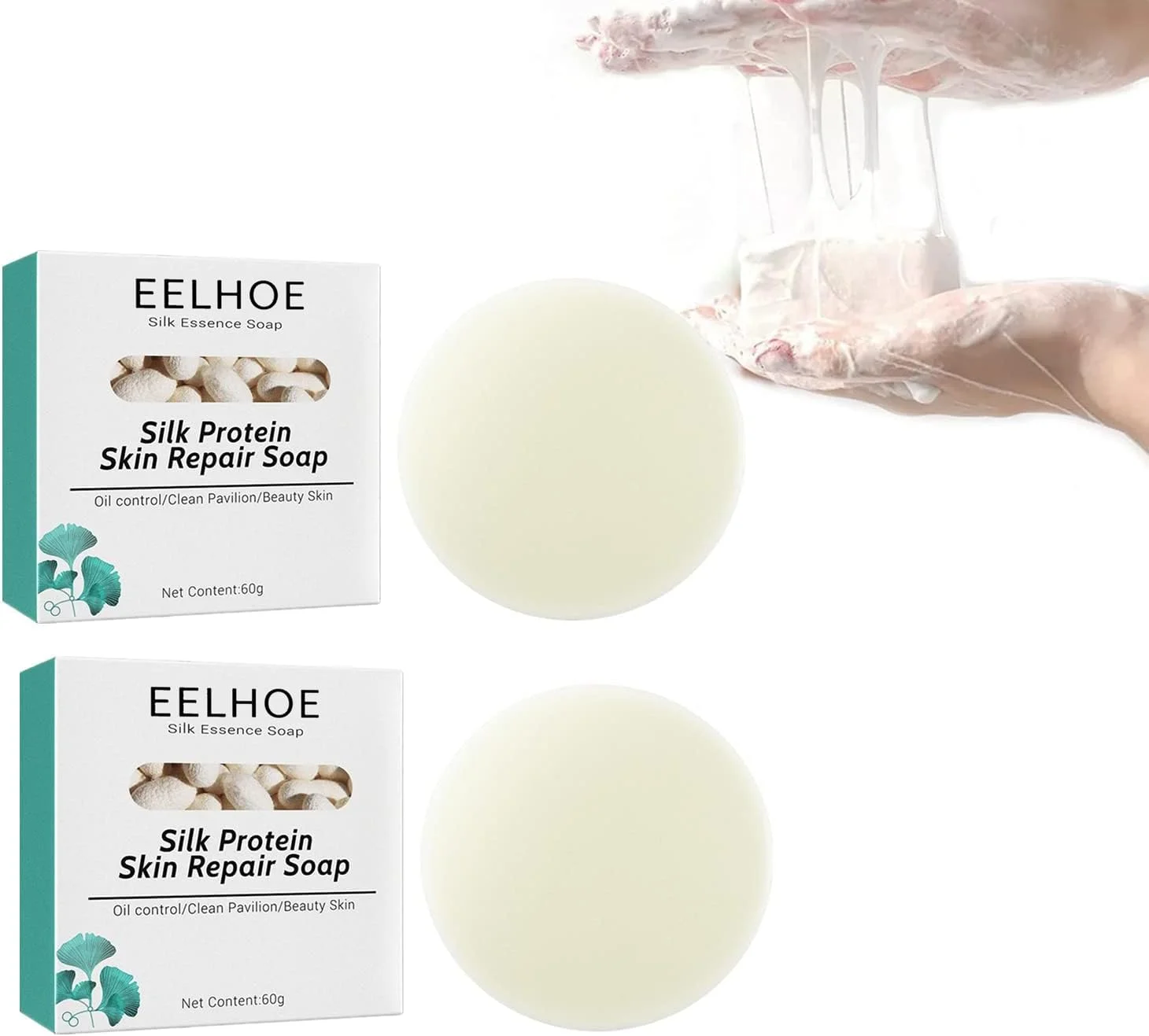 صابون روشن کننده آزونه با پروتئین شیر و ابریشم کلاژن، صابون لایه بردار و روشن کننده پوست های کدر، پوستی صاف و نرم برای صورت و بدن، ایده آل برای یکنواخت کردن رنگ پوست، 2 عدد