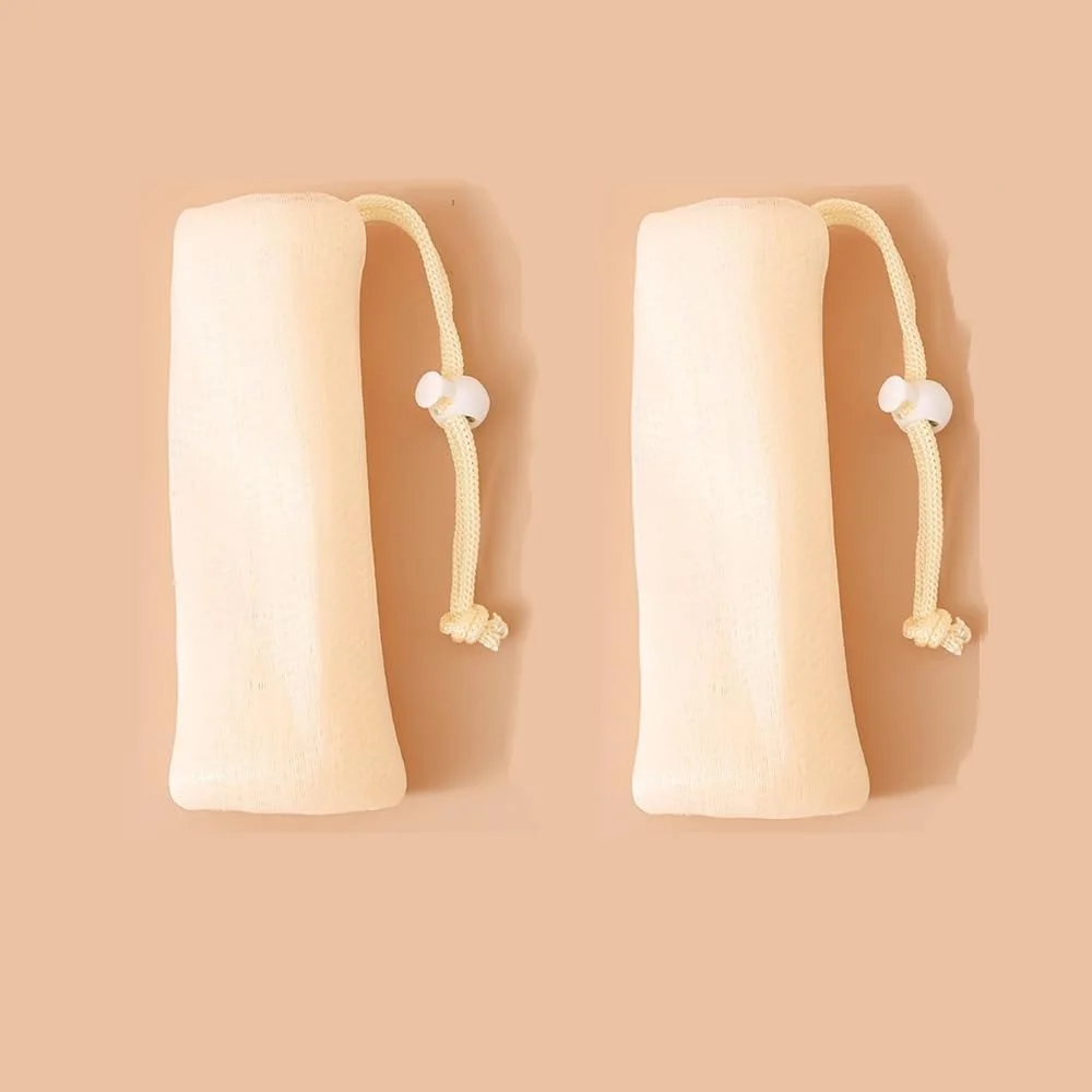 2 عدد کیسه توری فوم ساز 6 لایه لایه بردار، فوق العاده نرم و فوم ساز سریع برای شستشوی صورت، کیسه توری صابون با بند کشی (صورتی)