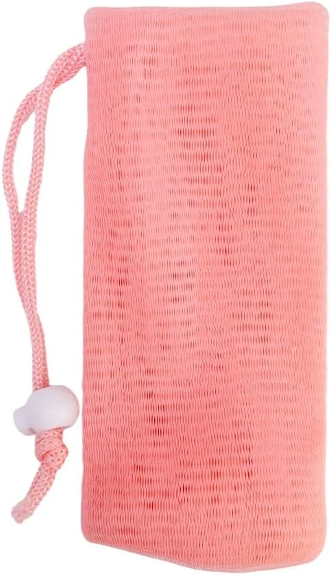 2 عدد کیسه توری فوم ساز 6 لایه لایه بردار، فوق العاده نرم و فوم ساز سریع برای شستشوی صورت، کیسه توری صابون با بند کشی (صورتی)