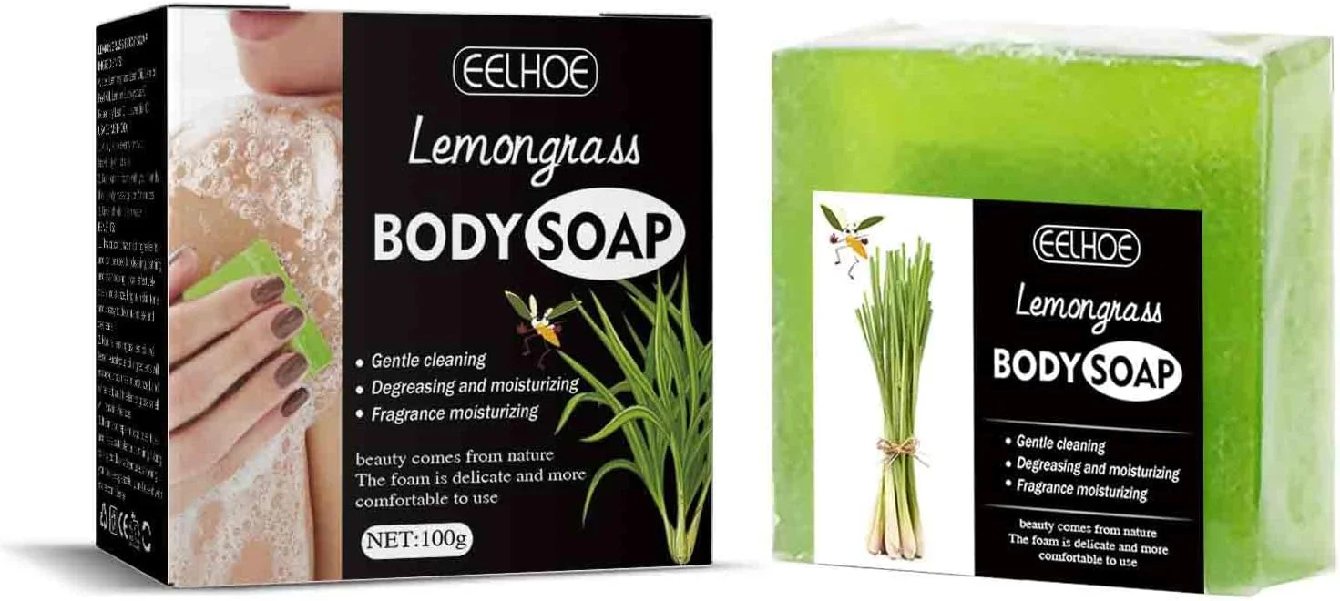 صابون سیترونلا، صابون سیترونلا علف لیمو، صابون بدن سیترونلا، شستشوی بدن طبیعی علف لیمو، صابون لایه بردار و روشن کننده، سفت کننده و روشن کننده پوست صورت و بدن (2 عدد)