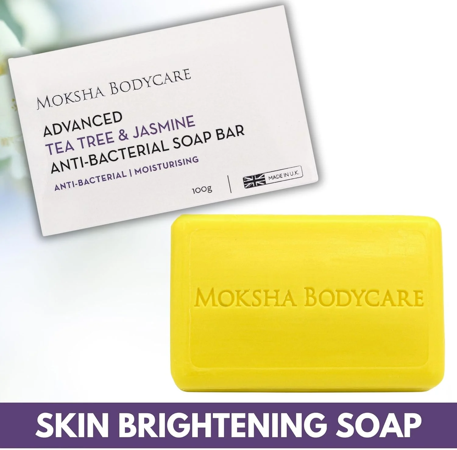 صابون لایه بردار روغن درخت چای و زغال - [ساخت انگلستان] صابون لایه بردار برای پوست های دارای لک، جوش سرسیاه، جوش، لک های پوستی، پوست چرب، صورت و بدن (یاس)