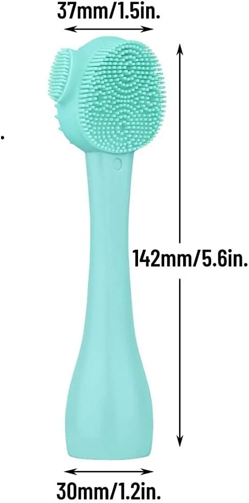 برس پاک کننده صورت SYGA، برس شستشوی لایه بردار سیلیکونی صورت، برس دو طرفه صورت با کاردک انعطاف پذیر، اپلیکاتور کرم پاک کننده بینی، جمع کننده ماسک، عالی برای مراقبت از پوست صورت و آرایش - سبز