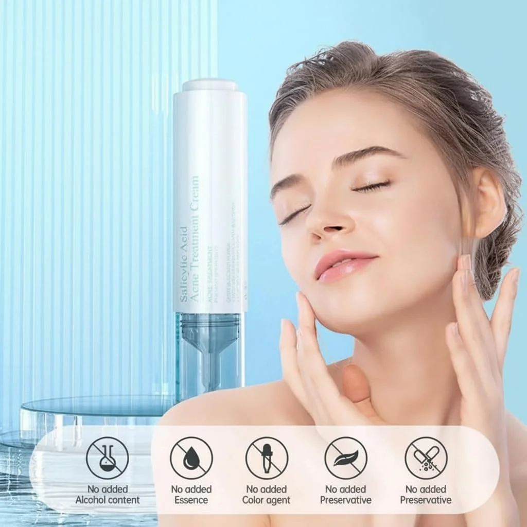 کرم درمان آکنه حاوی اسید سالیسیلیک آزونی با صمغ زانتان، کرم آکنه برای پوست مستعد آکنه، رفع انسداد منافذ، کنترل چربی مرطوب کننده، اصلاح منافذ، کاهش التهاب