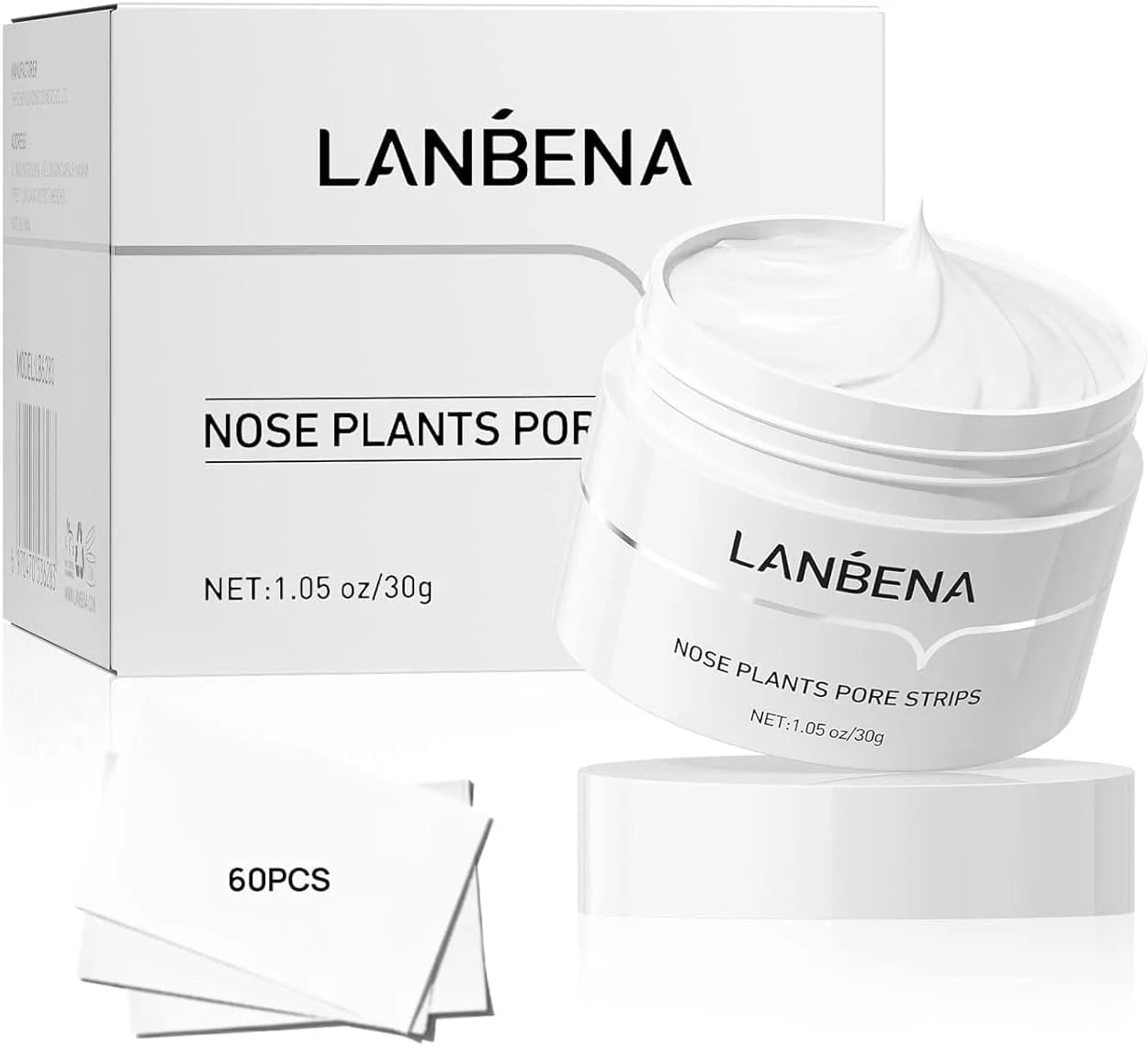 ماسک حذف کننده جوش سرسیاه بینی و صورت LANBENA، کیت حذف جوش سرسیاه 30 گرم