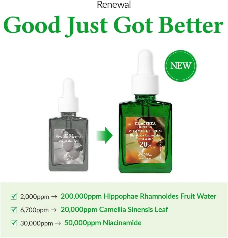 سرم ویتامین C ملایم دکتر آلتئا | بهبود رنگ و لکه‌های پوستی | ملایم برای پوست و یکنواخت کننده رنگ پوست | مراقبت از پوست وگان کره‌ای مناسب برای انواع پوست (ویتامین C ملایم)