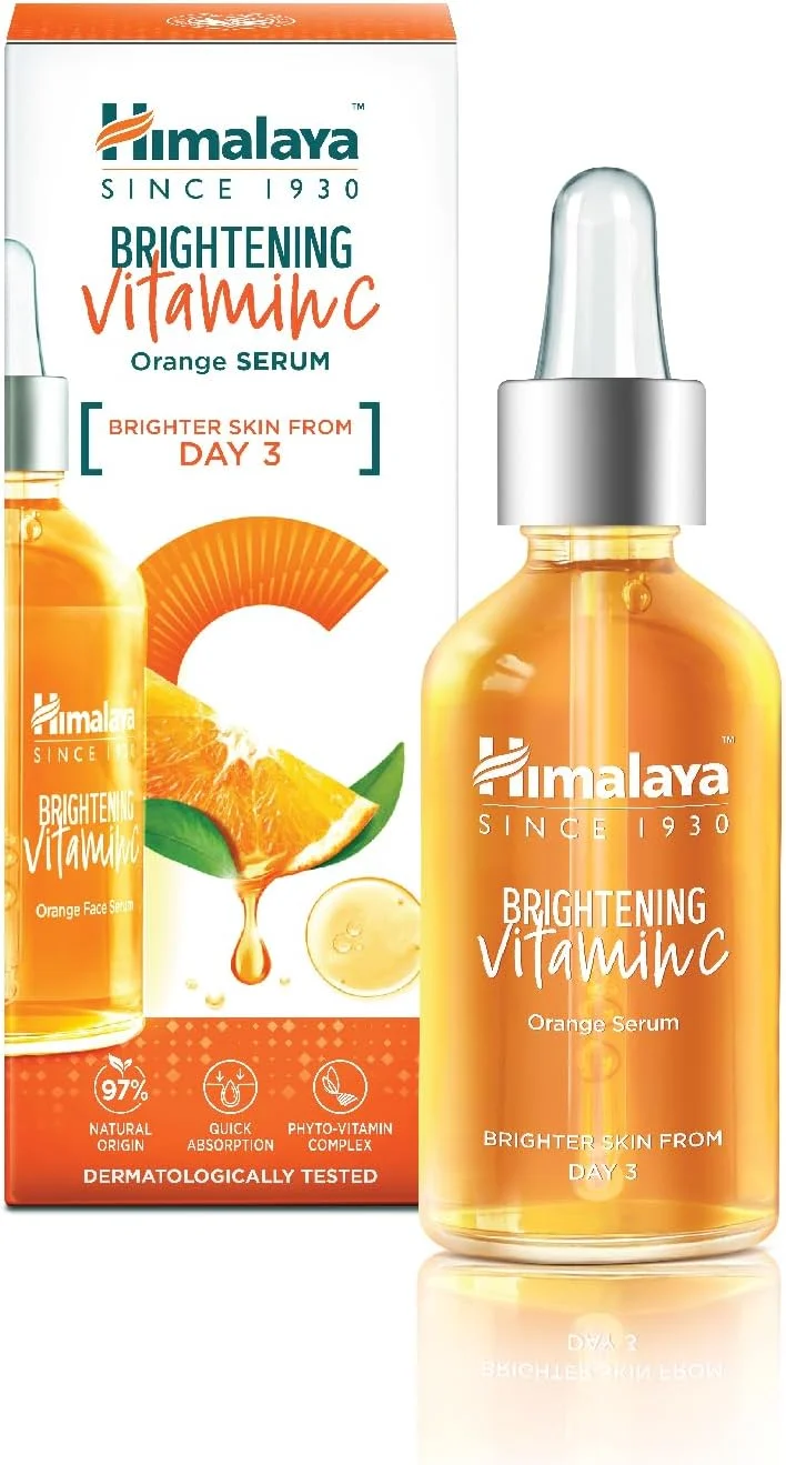 سرم روشن کننده ویتامین C پرتقال هیمالیا از سال 1930 با اسید هیالورونیک و نیاسینامید - 15 میلی لیتر | اصلاح لکه های تیره، درخشش آنتی اکسیدانی و آبرسانی