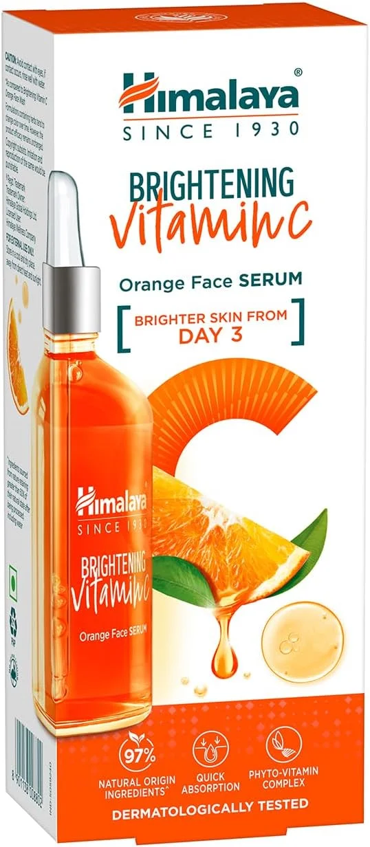 سرم روشن کننده ویتامین C پرتقال هیمالیا از سال 1930 با اسید هیالورونیک و نیاسینامید - 15 میلی لیتر | اصلاح لکه های تیره، درخشش آنتی اکسیدانی و آبرسانی
