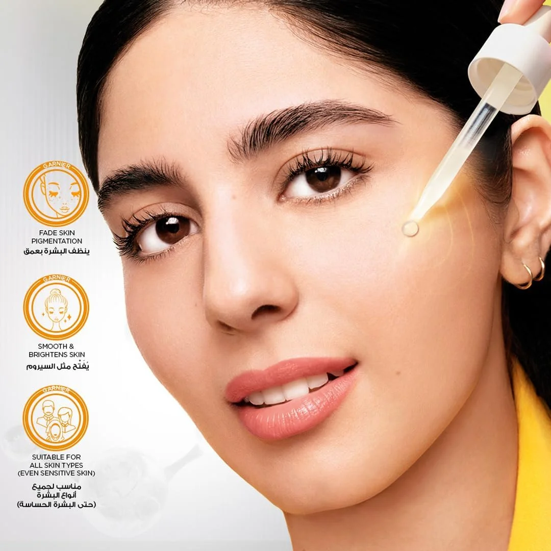 سرم روشن کننده سریع پوست گارنیه حاوی ویتامین C با غلظت 30 برابر، حجم 30 میلی لیتر