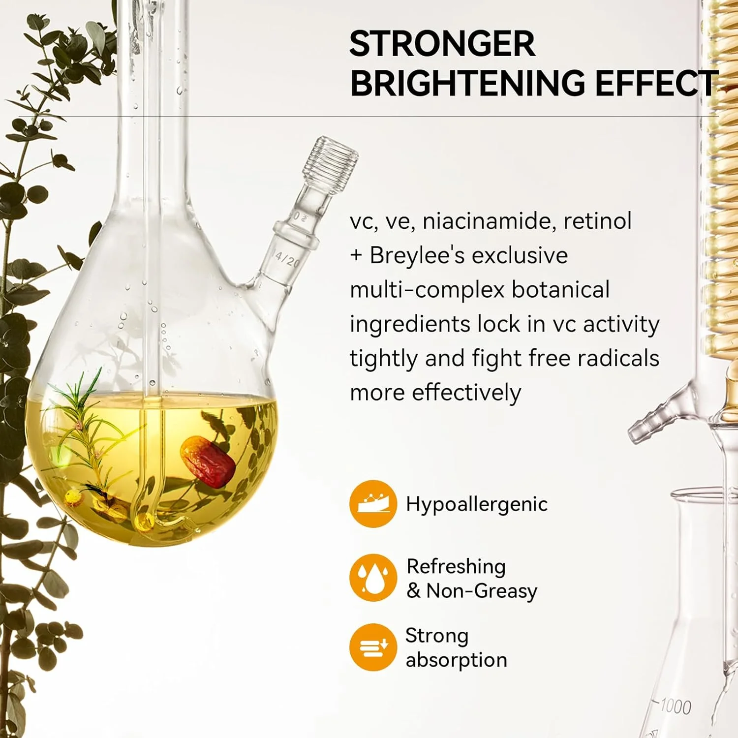 سرم ویتامین C برای صورت و دور چشم BREYLEE (۴۱ میلی لیتر) روشن کننده پوست، کاهش لک های تیره، کاهش چین و چروک، ضد پیری، مرطوب کننده با اسید هیالورونیک، ویتامین E، رتینول سرم ویتامین C برای صورت و دور چشم BREYLEE (۴۱ میلی لیتر) روشن کننده پوست، کاهش لک های تیره، کاهش چین و چروک، ضد پیری، مرطوب کننده با اسید هیالورونیک، ویتامین E، رتینول