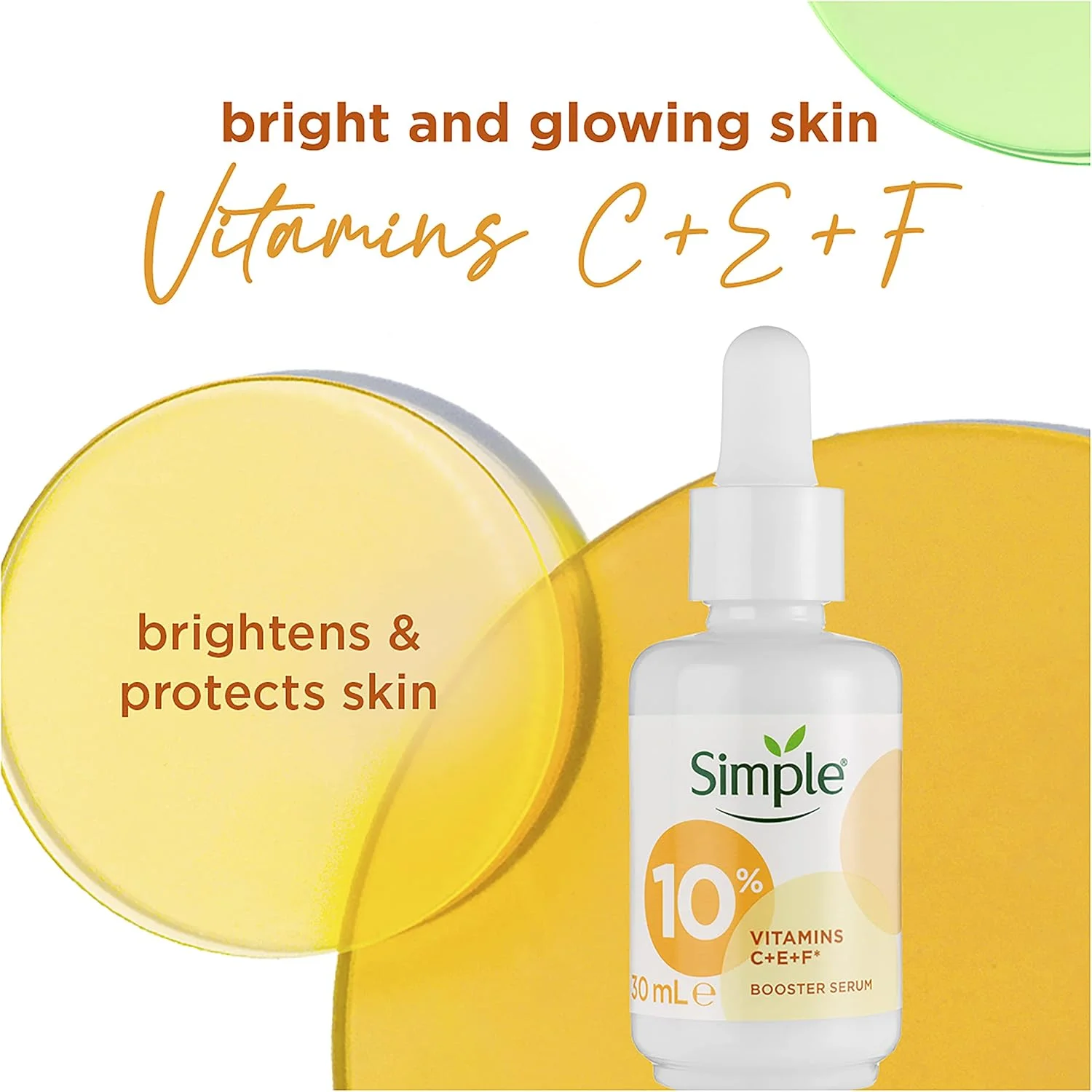 سرم تقویت کننده ویتامین C + E + F سیمپل، محصول مراقبت از پوست مناسب برای انواع پوست، برای پوستی جوان و درخشان، 30 میلی لیتر سرم تقویت کننده ویتامین C + E + F سیمپل، محصول مراقبت از پوست مناسب برای انواع پوست، برای پوستی جوان و درخشان، 30 میلی لیتر