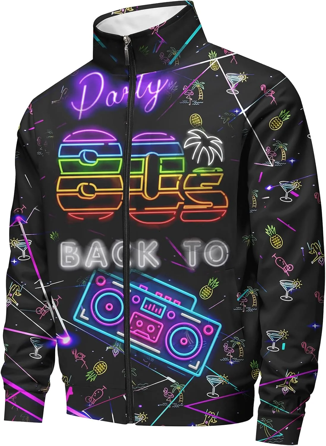 ست گرمکن و شلوار ورزشی مردانه، مناسب استایل دهه 80 و 90، ست کامل ورزشی زیپ‌دار به همراه کلاه بافت لبه‌دار