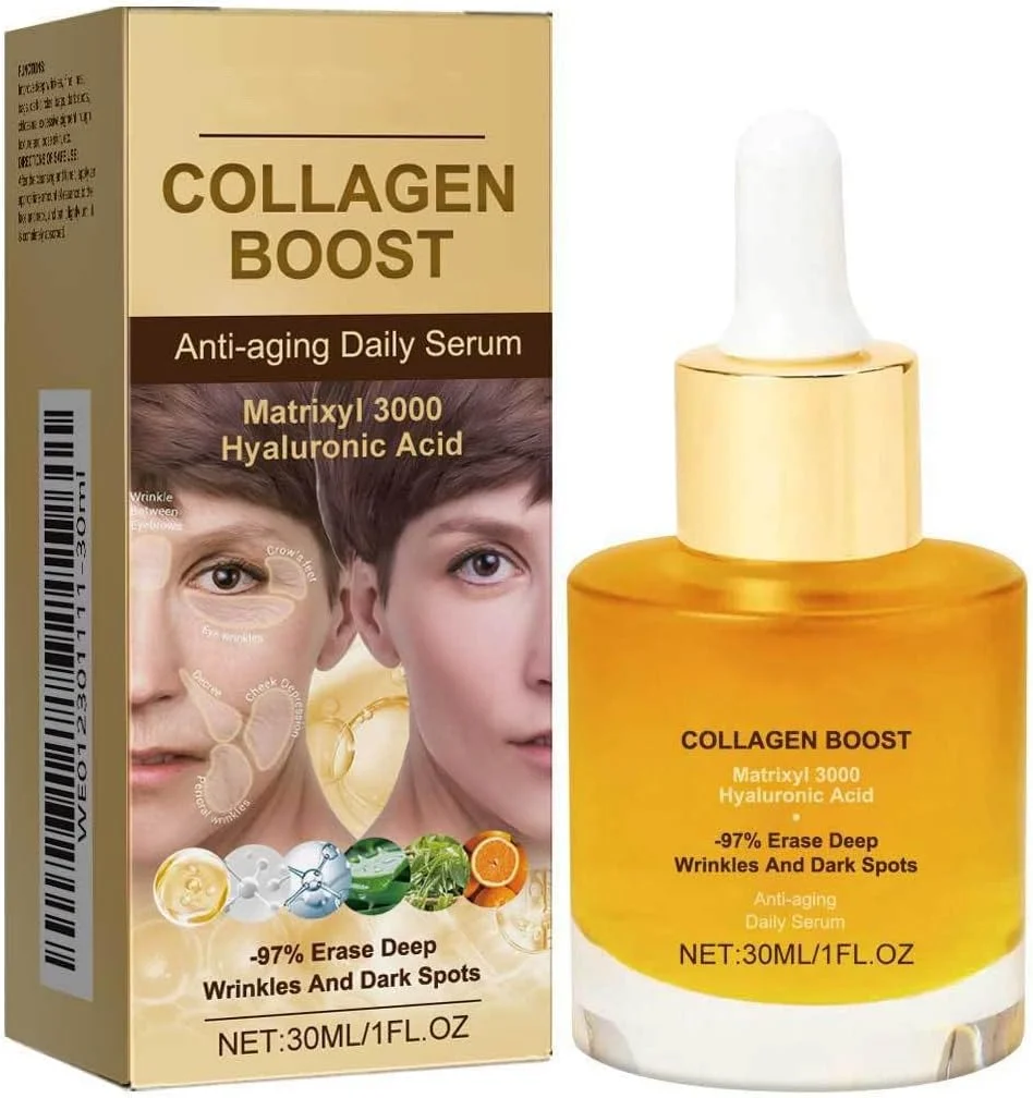 سرم تقویت کننده کلاژن برای صورت، سرم صورت ویتامین C، ضد پیری و روشن کننده پوست، مراقبت از پوست با سرم ویتامین C خالص