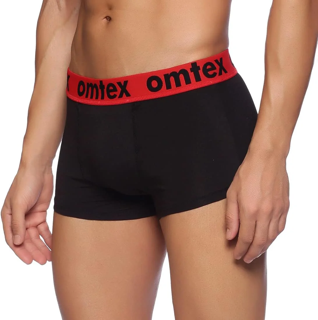 شورت ورزشی مردانه Omtex با قابلیت کشسانی و پوشش کامل، دارای جیب محافظ ورزشی، مناسب برای تمرین و ورزش، با قابلیت خشک شدن سریع و جذب رطوبت، زیرپوش باکسر مشکی - سایز ایکس لارج