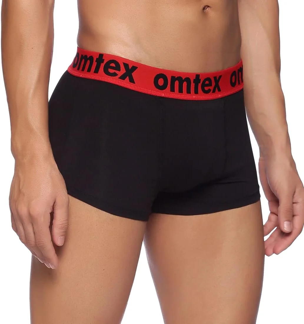 شورت ورزشی مردانه Omtex با قابلیت کشسانی و پوشش کامل، دارای جیب محافظ ورزشی، مناسب برای تمرین و ورزش، با قابلیت خشک شدن سریع و جذب رطوبت، زیرپوش باکسر مشکی - سایز ایکس لارج