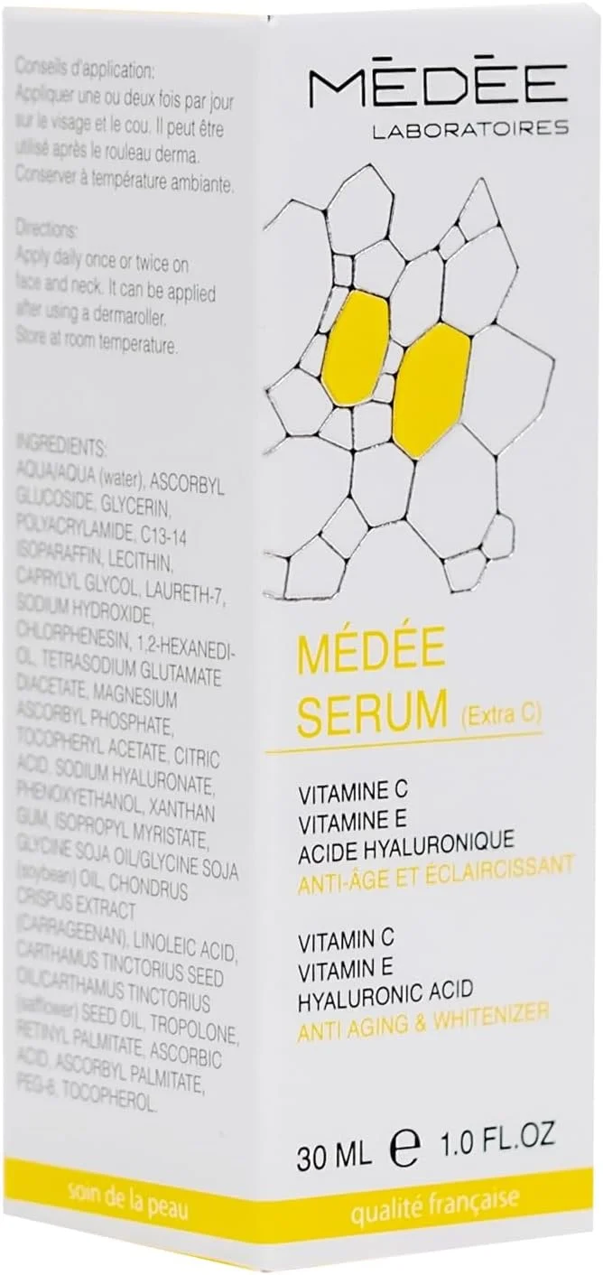 سرم ویتامین C مدی اکسترا C با حجم 30 میلی لیتر، حاوی 15% ویتامین C، ضد پیری، روشن کننده، ویتامین E و هیالورونیک اسید، مناسب برای انواع پوست و پوست حساس سرم ویتامین C مدی اکسترا C با حجم 30 میلی لیتر، حاوی 15% ویتامین C، ضد پیری، روشن کننده، ویتامین E و هیالورونیک اسید، مناسب برای انواع پوست و پوست حساس