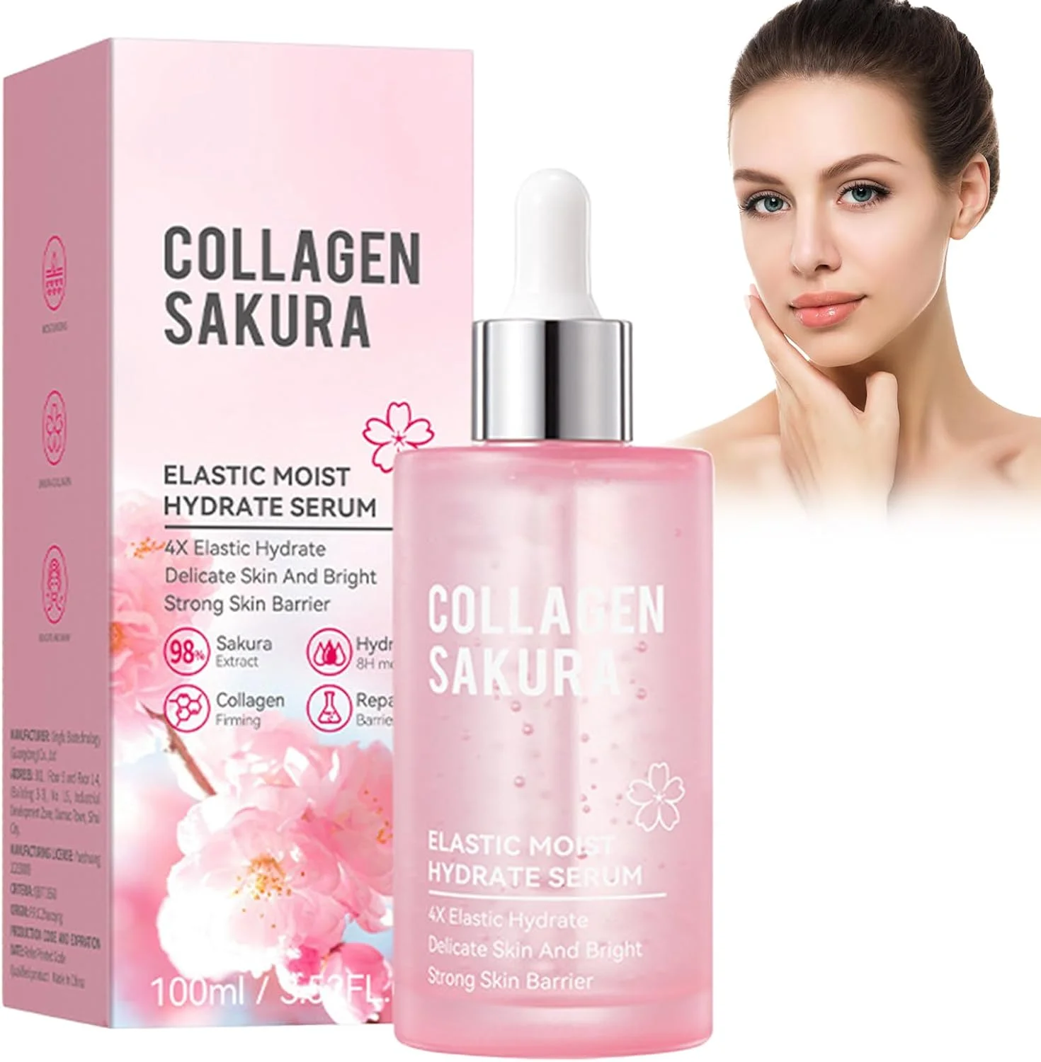 سرم ضد پیری شکوفه گیلاس، اسانس آبرسان صورت برای مراقبت روزانه از پوست، مرطوب کننده برای انواع پوست، ۱۰۰ میلی لیتر