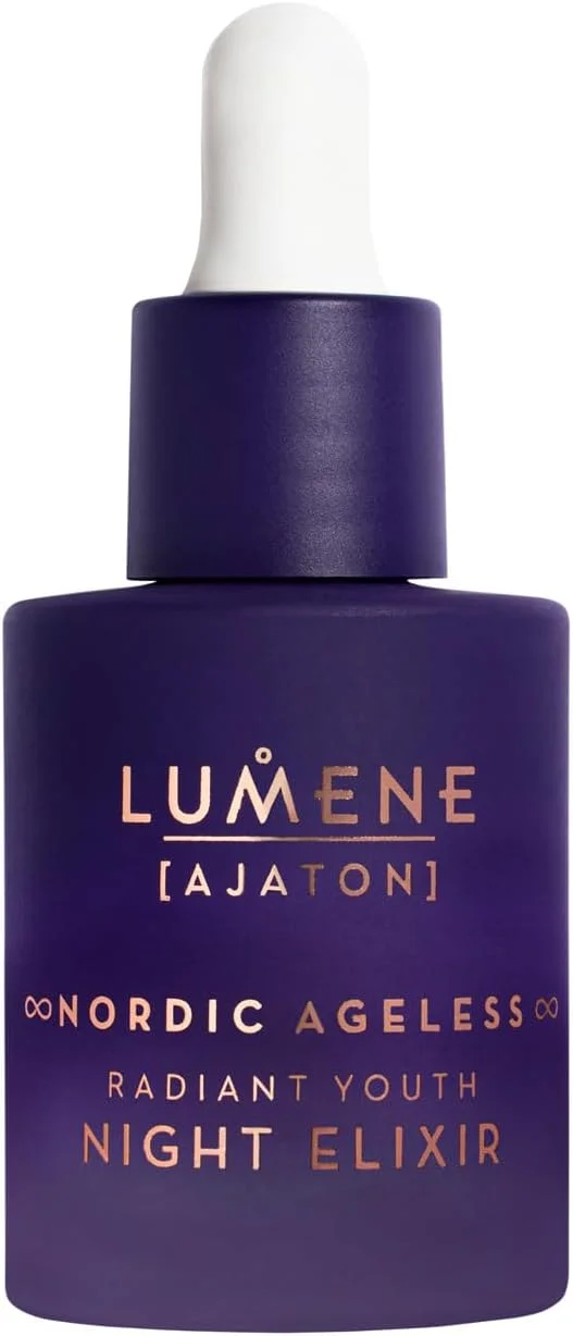 اکسیر شب جوان کننده و درخشان کننده پوست لومنه آجاتون - سرم ضد پیری پوست برای خطوط ریز و چین و چروک - سرم روشن کننده و مرطوب کننده صورت برای انواع پوست (30 میلی لیتر)