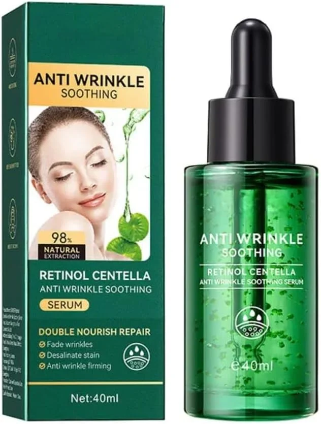 سرم تسکین دهنده ضد چروک رتینول سنتلا برای صورت - اسانس آبرسان با سنتلا آسیاتیکا و سدیم هیالورونات، مرطوب کننده، روشن کننده، سفت کننده اسانس صورت برای مراقبت از پوست ضد پیری (40 میلی لیتر)