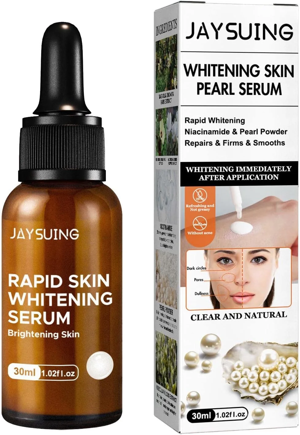 سرم های روشن کننده صورت - اسانس مروارید روشن کننده صورت، سرم های صورت مرواریدی آبرسان، محصولات مراقبت از پوست برای زنان، مناسب برای انواع پوست