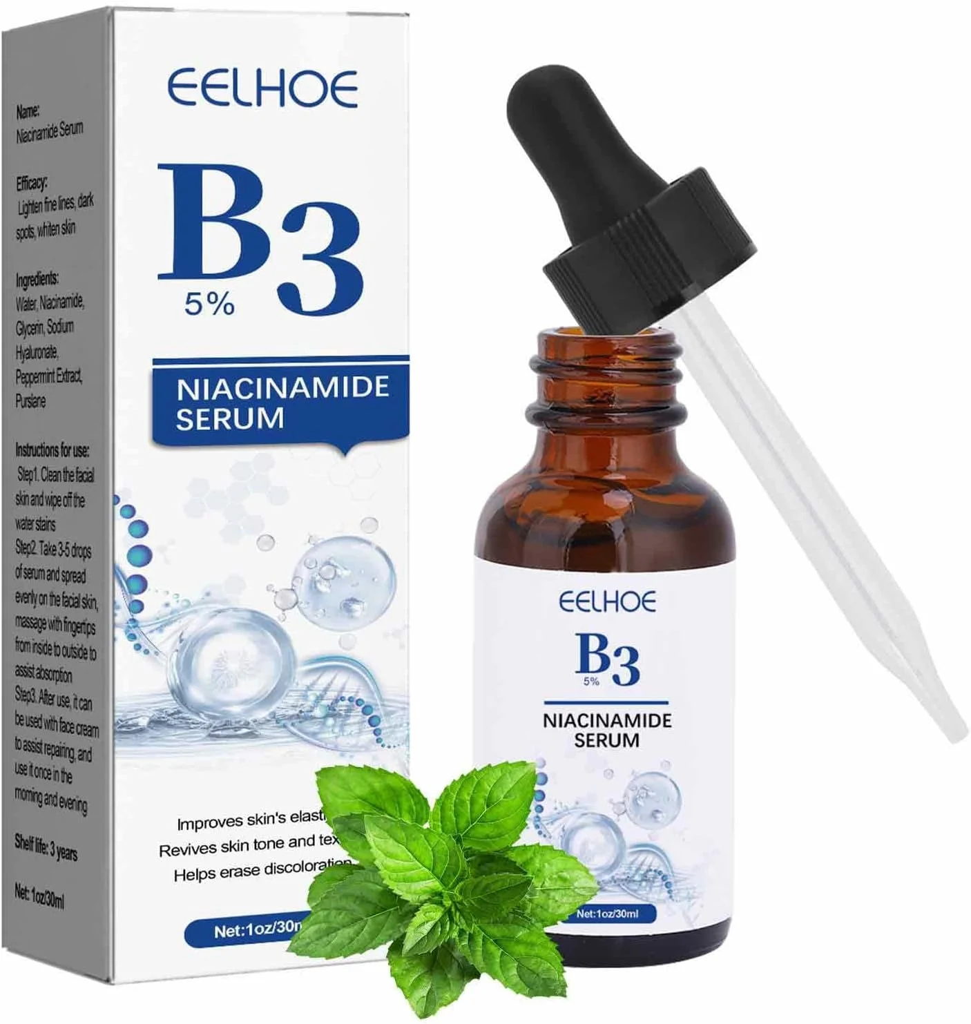 سرم نیاسینامید - سرم های روشن کننده فوری صورت | سرم های سفت کننده نیاسینامید B3 برای صورت، سرم های آبرسان برای سفت و صاف کردن پوست، سرم های غیر چرب