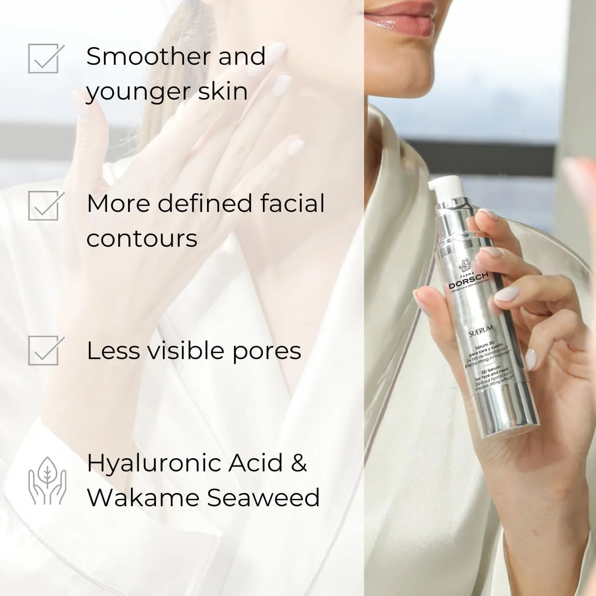 سرم صورت فارما دورش - سرم صورت برای خاصیت ارتجاعی، آبرسانی و ضد پیری | سرم اسید هیالورونیک برای صورت | آلانتوئین برای پوستی محکم تر | اثر لیفتینگ | کاهش منافذ باز - برای انواع پوست - 50 میلی لیتر