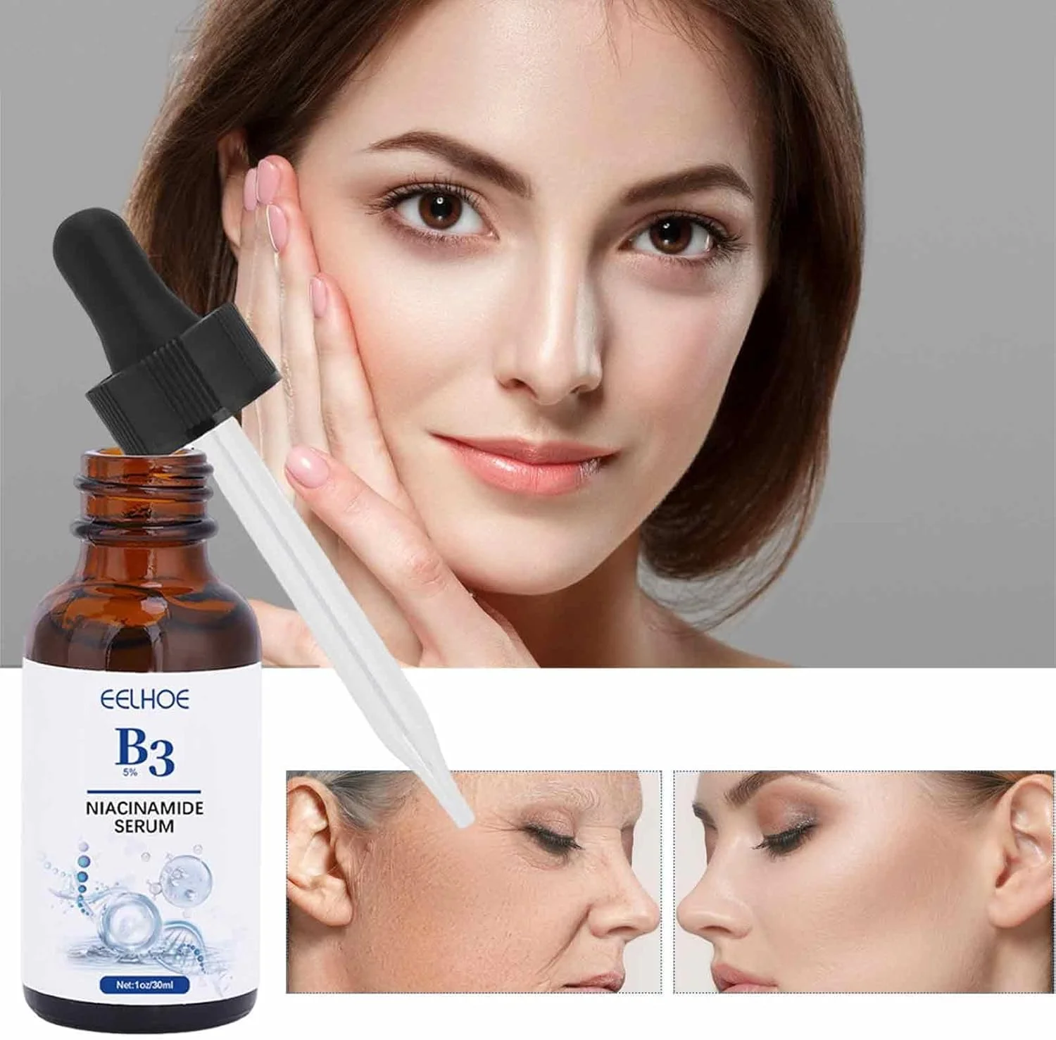 سرم نیاسینامید - سرم های روشن کننده فوری صورت | سرم های سفت کننده نیاسینامید B3 برای صورت، سرم های آبرسان برای سفت و صاف کردن پوست، سرم های غیر چرب