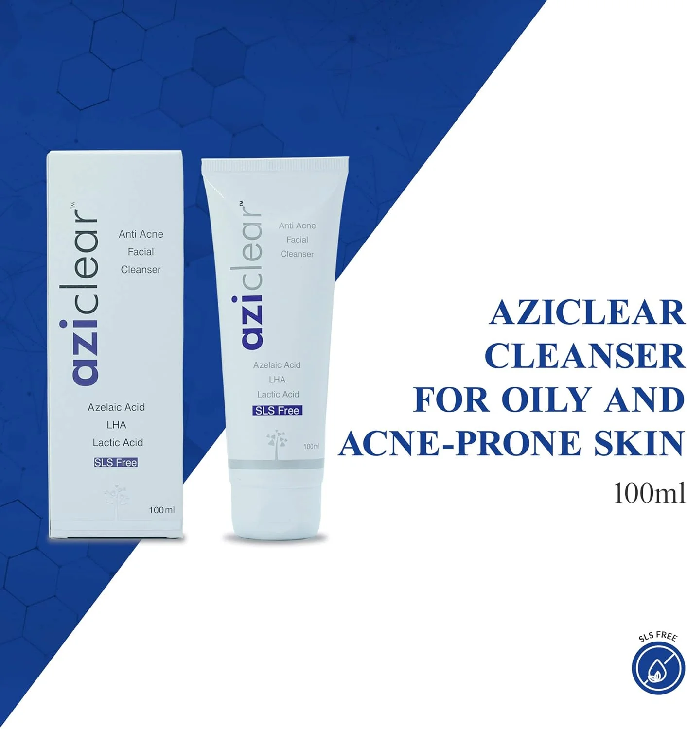 پاک کننده صورت ضد جوش با آزلائیک اسید، LHA و لاکتیک اسید برای پوست های چرب و مستعد آکنه، 100 میلی لیتر