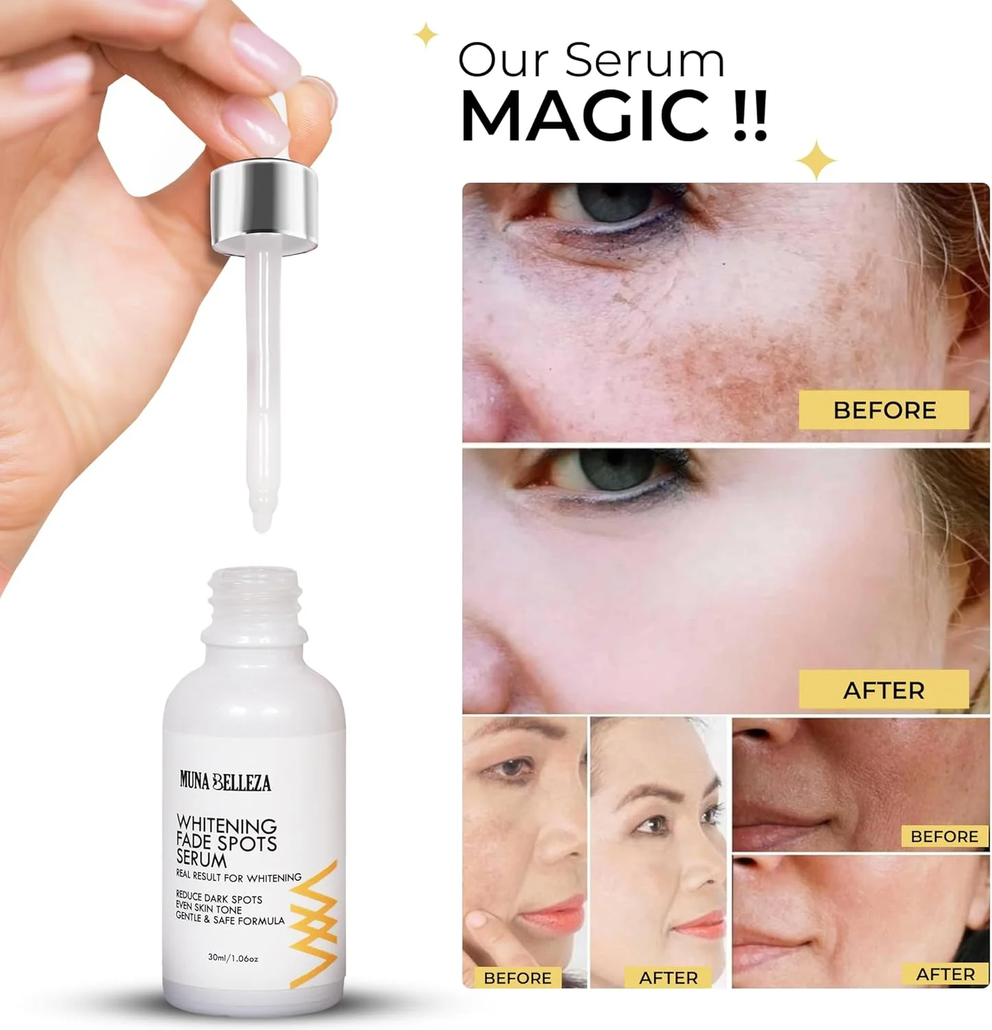 سرم رفع لک تیره صورت | کاهش لک های تیره و یکنواخت کردن رنگ پوست با اثرات روشن کننده و محو کننده | فرمول طبیعی و موثر برای انواع پوست | 30 میلی لیتر