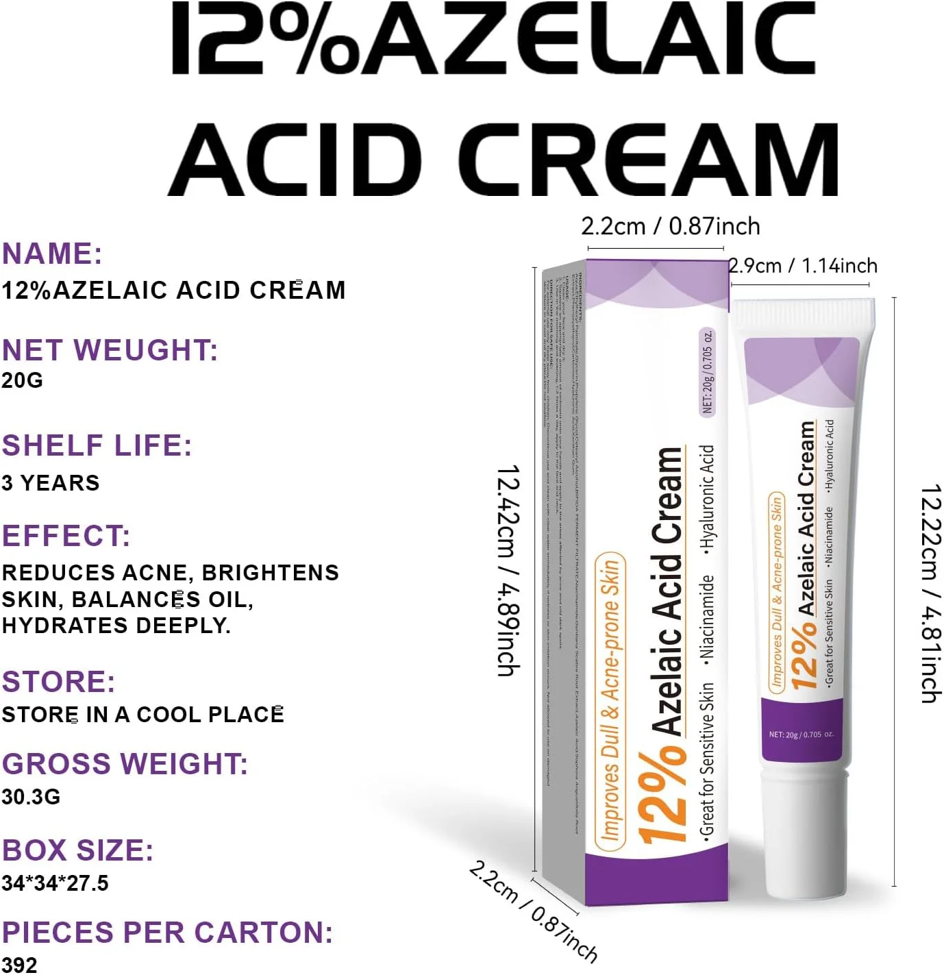 کرم 12% آزلائیک اسید - سرم صورت برای کاهش لکههای تیره، قرمزی، پوست چرب و مستعد جوش - حاوی نیاسینامید و هیالورونیک اسید، 20 گرم کرم 12% آزلائیک اسید - سرم صورت برای کاهش لکههای تیره، قرمزی، پوست چرب و مستعد جوش - حاوی نیاسینامید و هیالورونیک اسید، 20 گرم