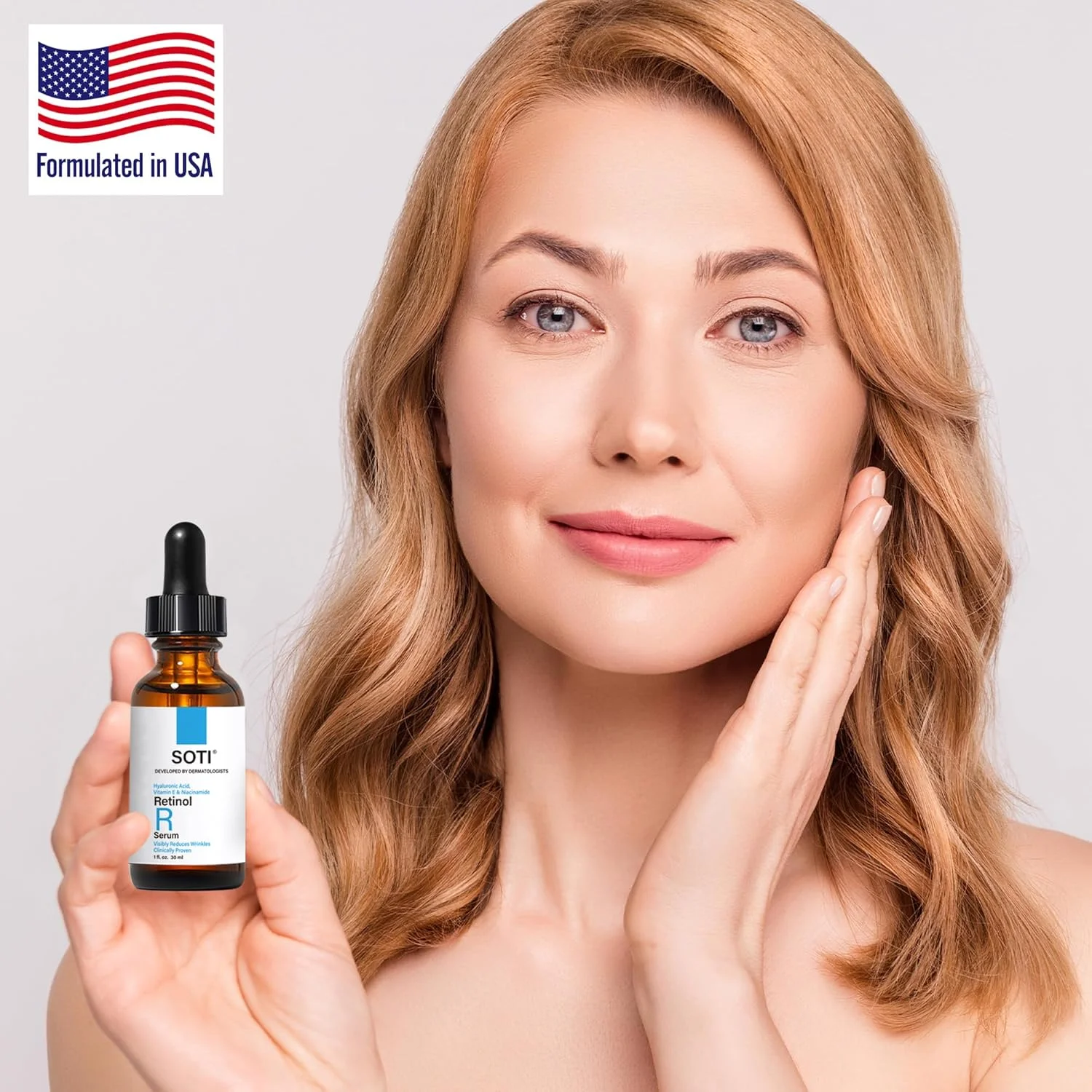 سرم صورت ، کاهش دهنده چین و چروک، لکه‌های ناشی از افزایش سن، جای جوش. تحریک کننده کلاژن، سفت کننده پوست، ضد پیری با اسید هیالورونیک، نیاسینامید (30 میلی لیتر) سوتی